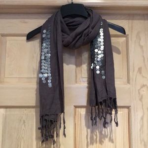 Scarf or wrap w plastic sequins